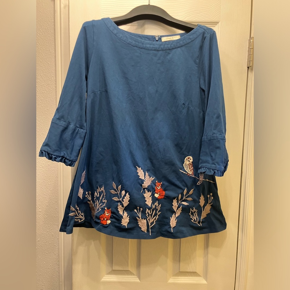 Wayward Fancies eShakti hunter green woodland creatures blouse